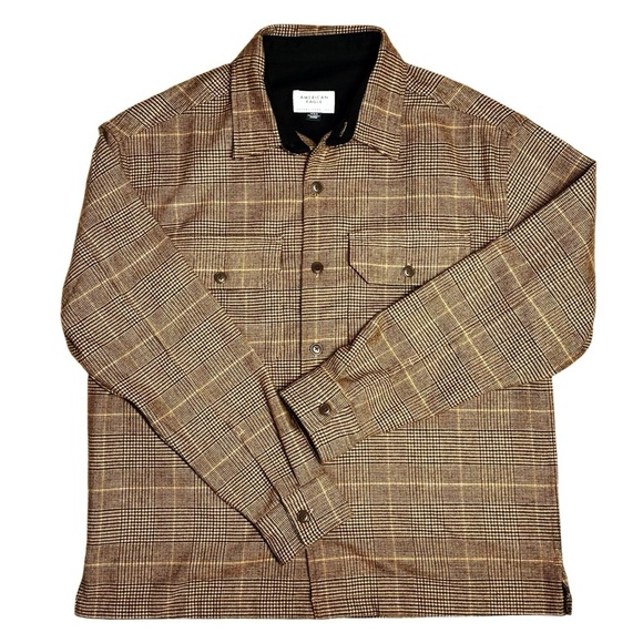 American Eagle Plaid Overshirt Size Medium - Picture 2 of 9